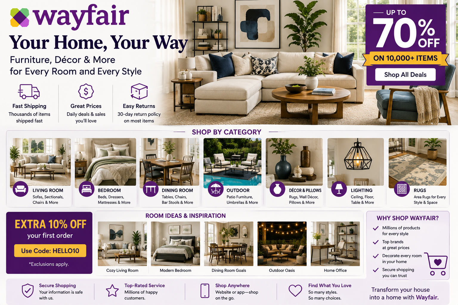 Wayfair Deals: Furniture, Home Décor & Outdoor Living Guide