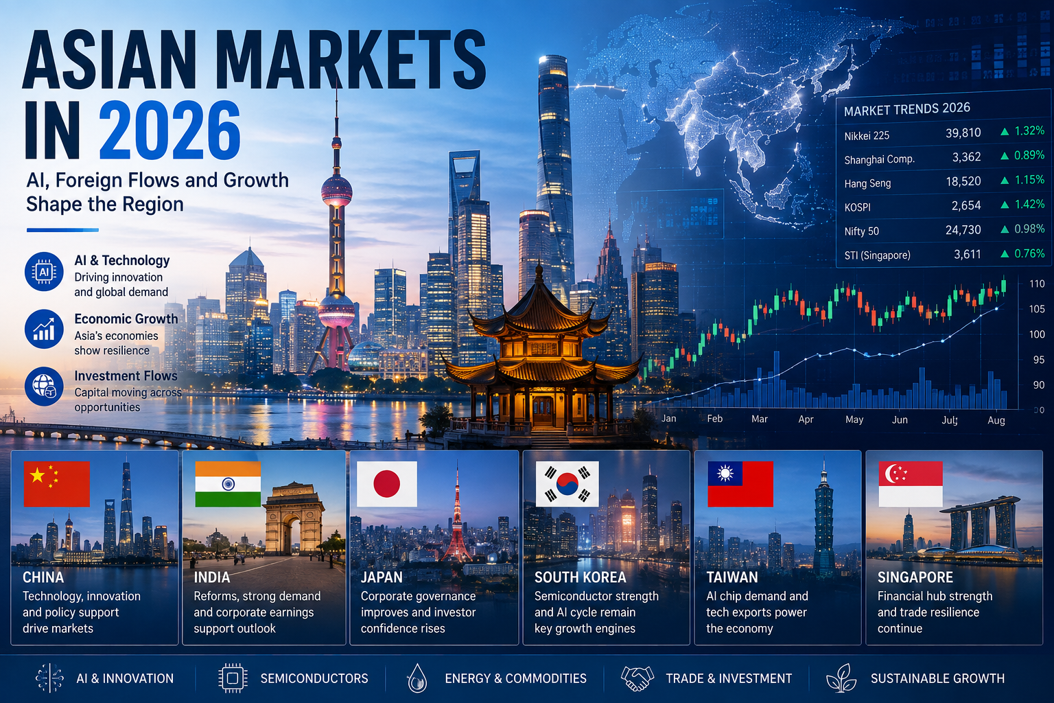 Asian Markets in 2026: AI, Foreign Flows and Growth Shape the Region