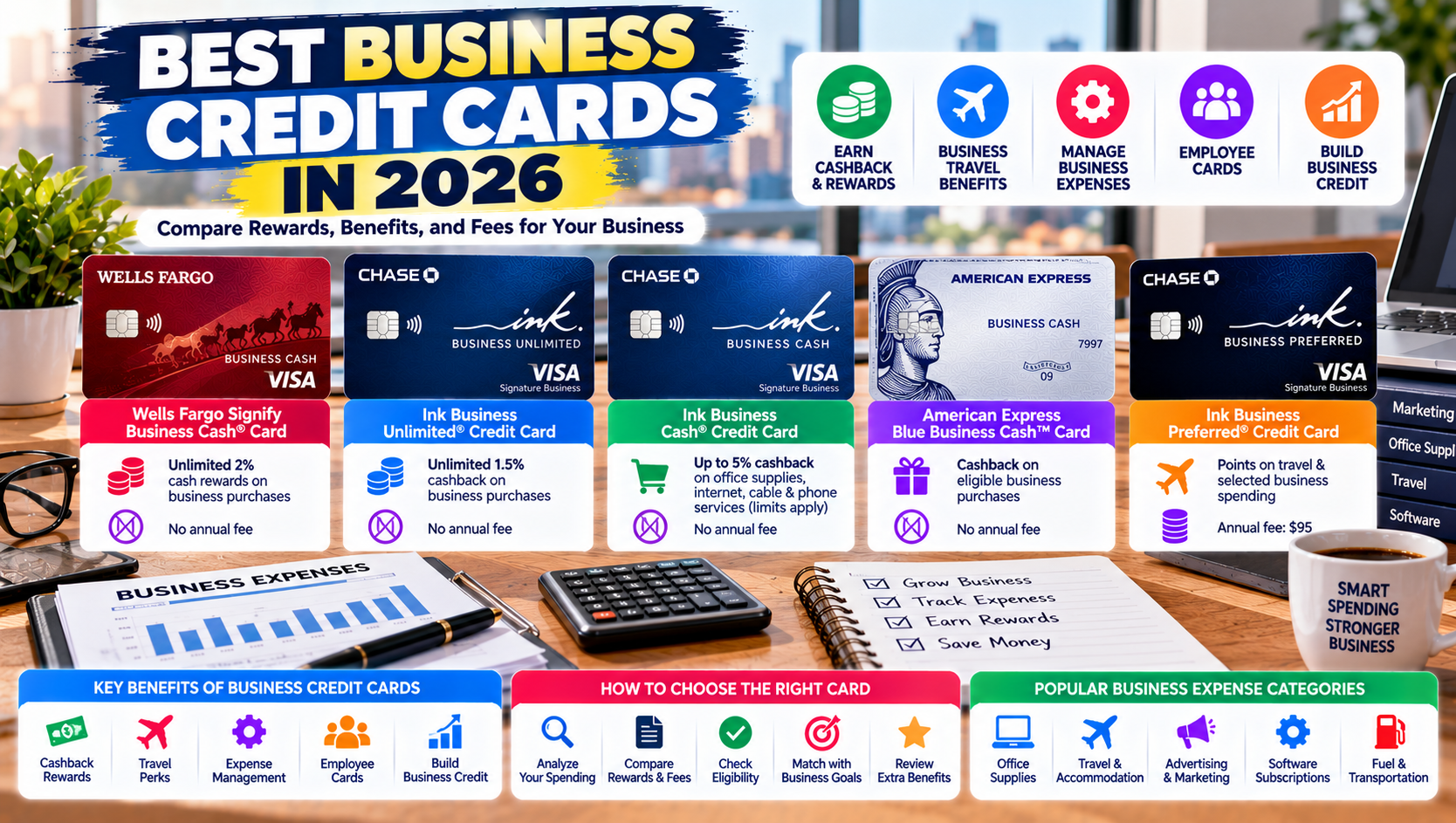 Best Business Credit Cards in 2026: Rewards, Benefits, and Fees Compared