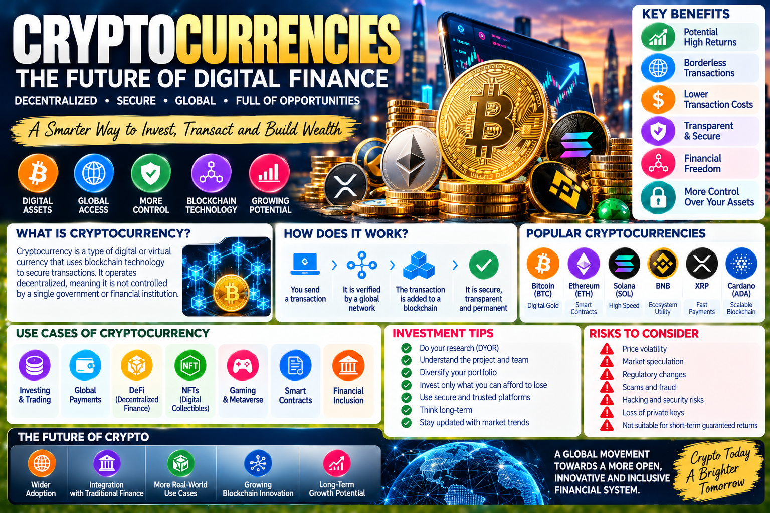 Cryptocurrencies: A Complete Guide to Digital Assets, Blockchain, Investing, Security, and 2026 Trends