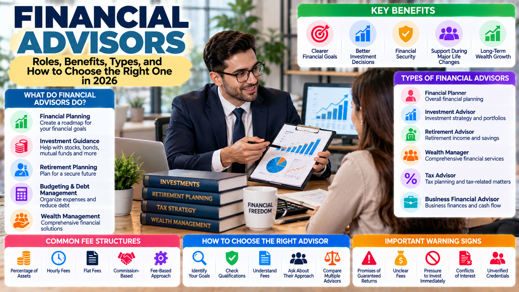 Financial Advisors in 2026: Roles, Benefits, Types, and How to Choose the Right One