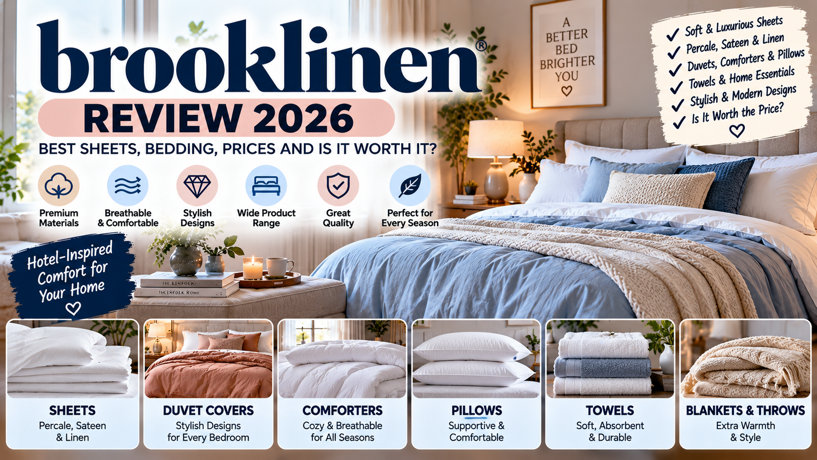 Brooklinen Review 2026: Best Sheets, Bedding, Prices, and Is It Worth It?