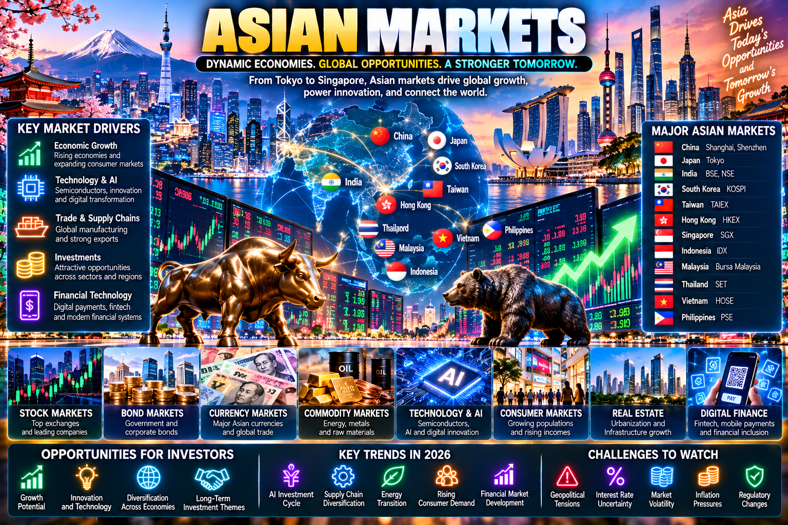 Asian Markets: A Complete Guide to Financial Markets, Economies, Trends, and the Future