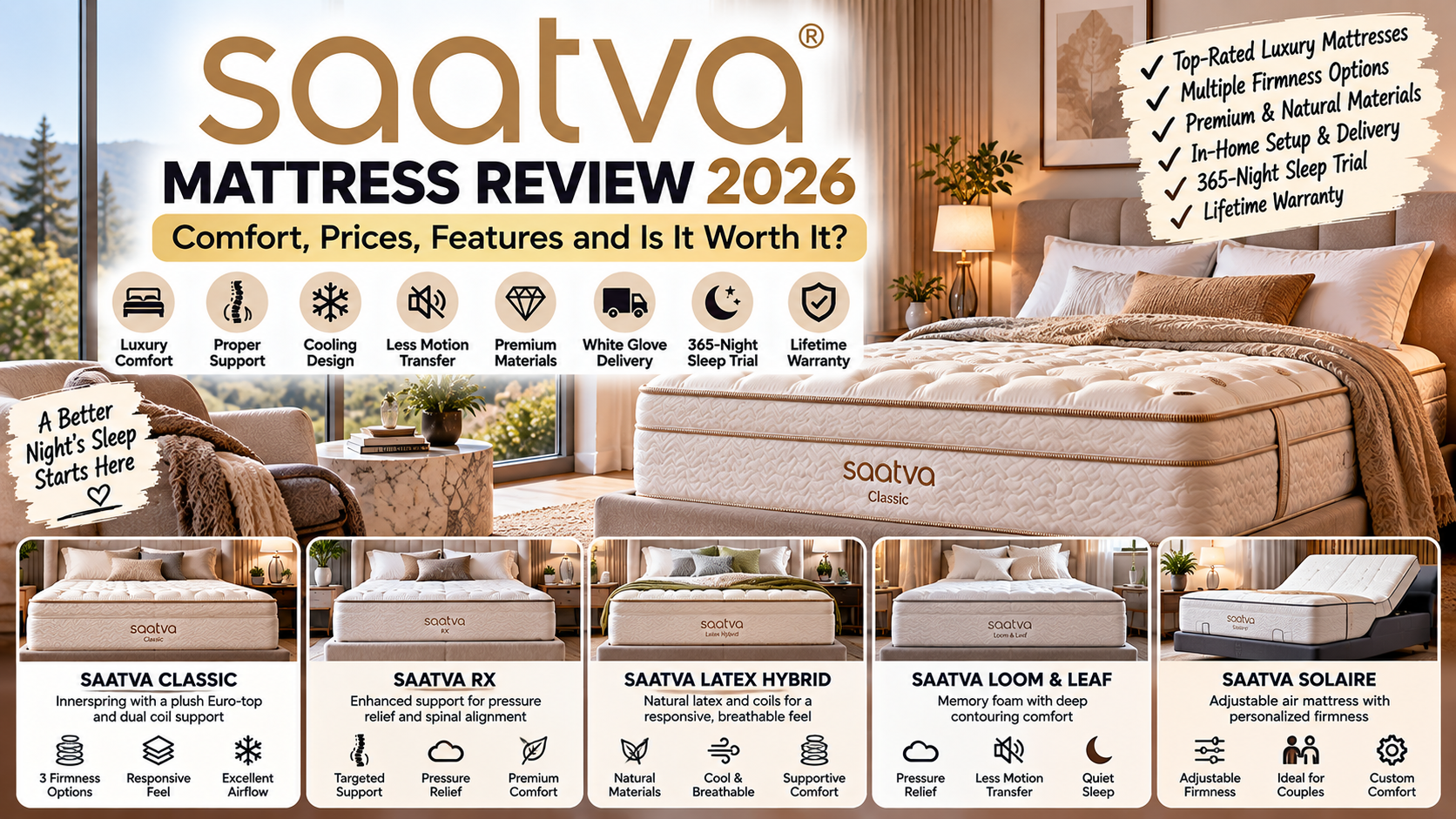 Saatva Mattress Review 2026: Comfort, Prices, Features, and Is It Worth It?