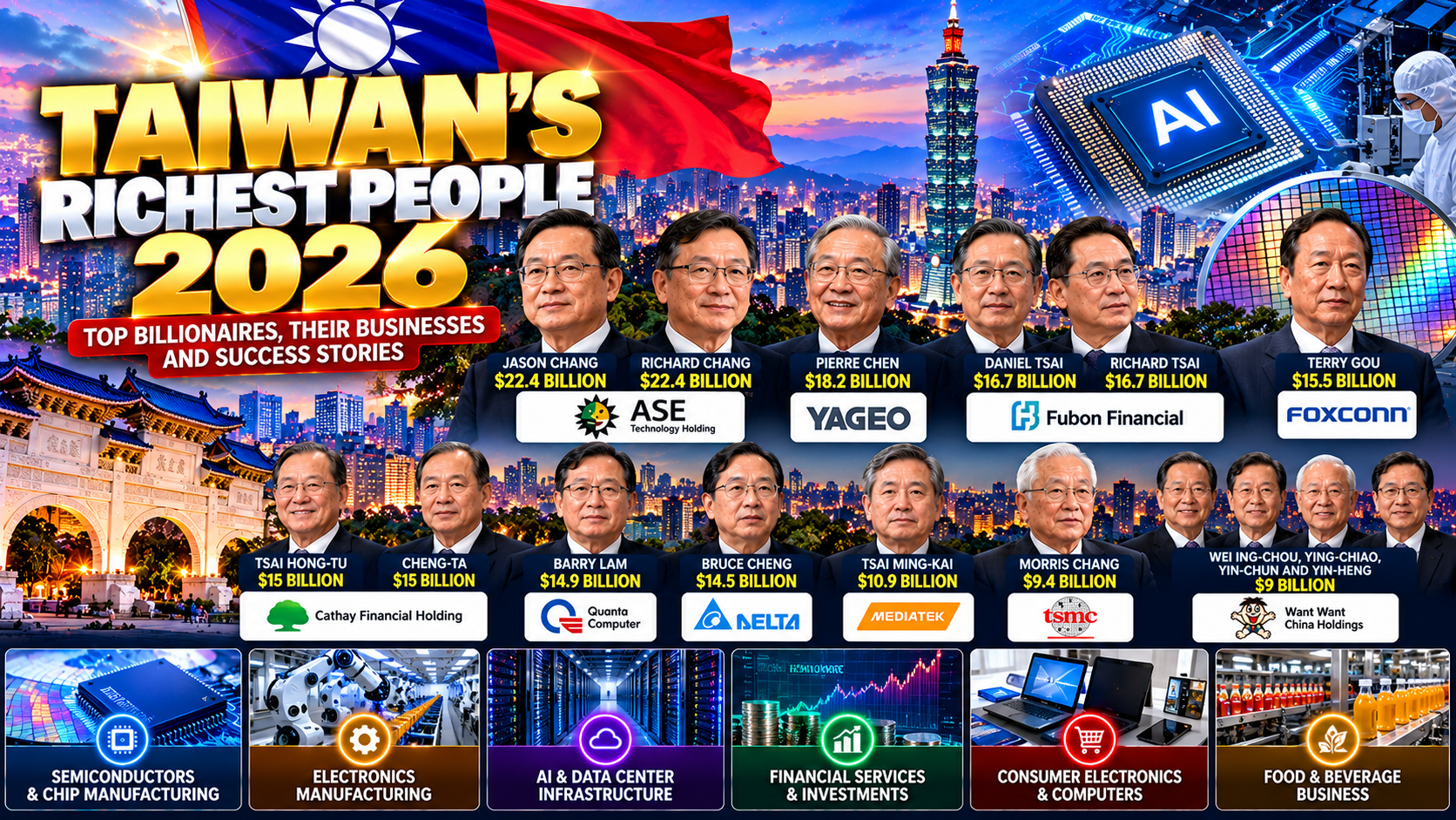 Taiwan’s Richest People in 2026: Top 10 Billionaires