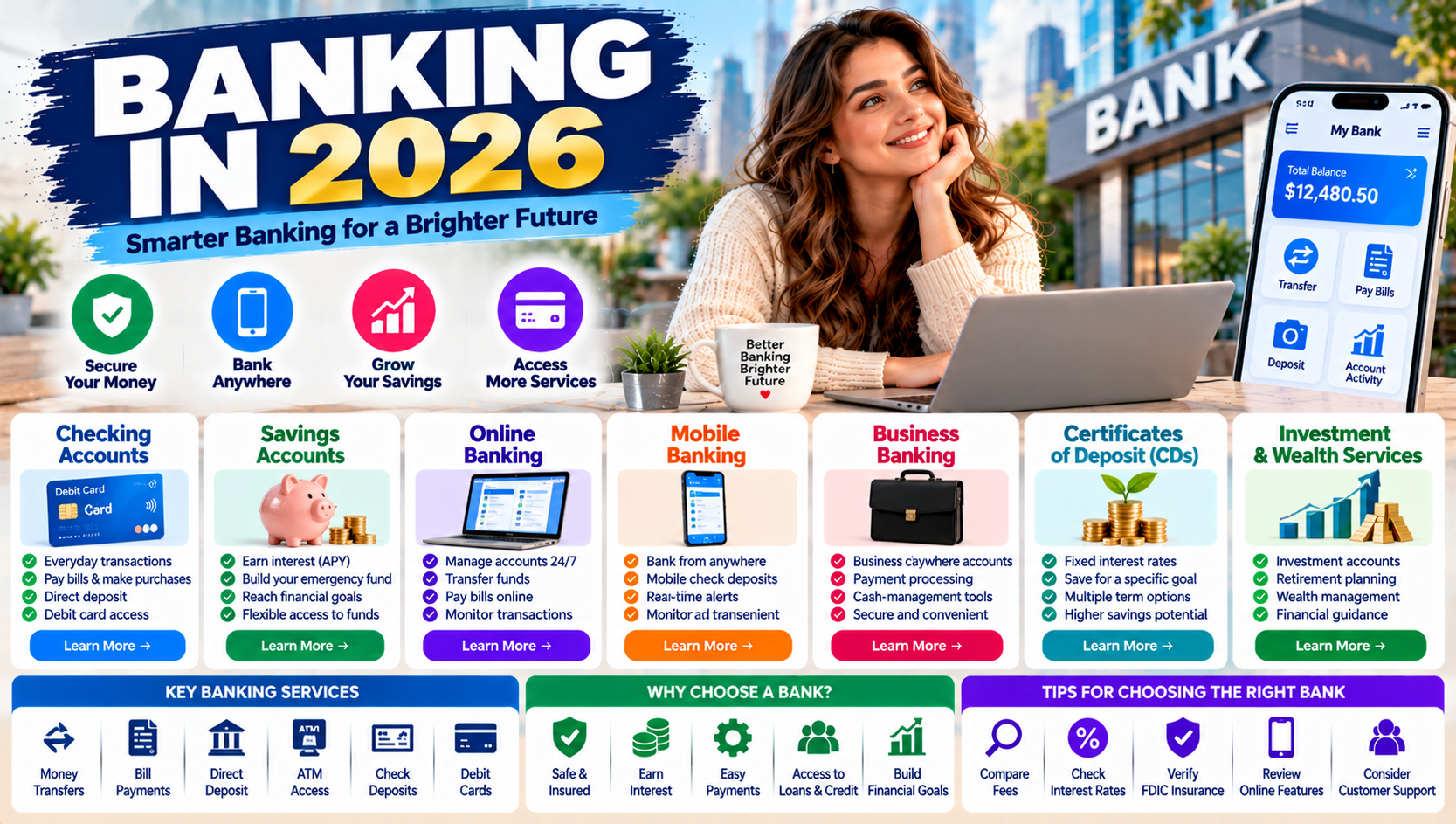 Banking in 2026: Types of Bank Accounts, Services, Benefits, and How to Choose a Bank