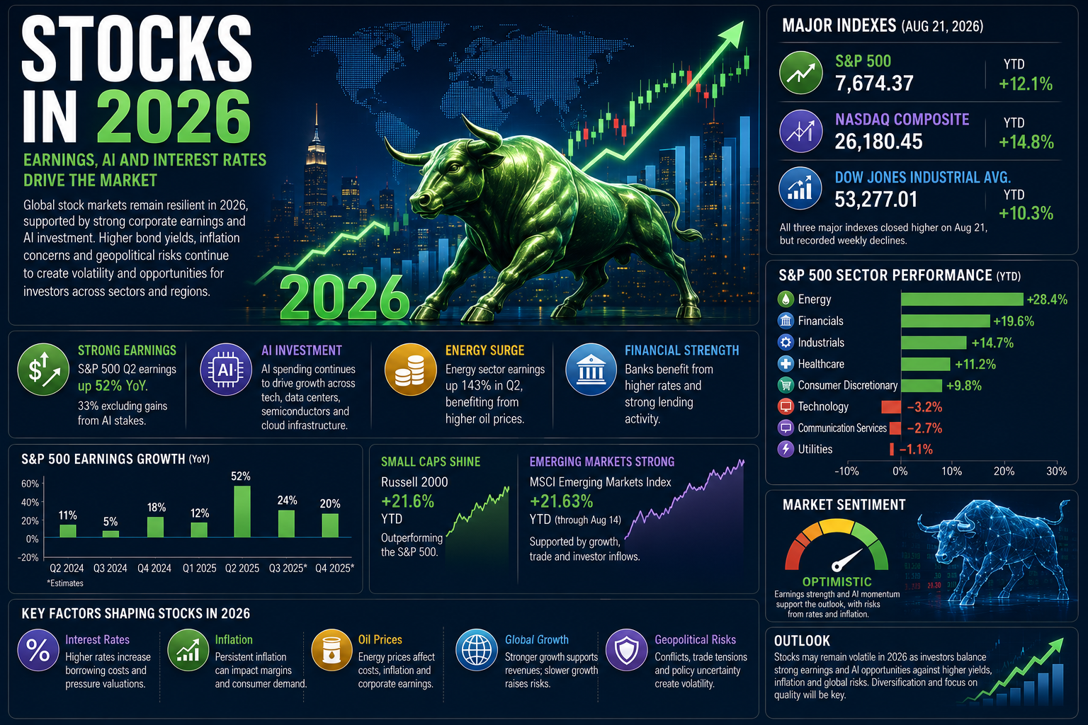 Stocks in 2026: Earnings, AI and Interest Rates Shape the Market