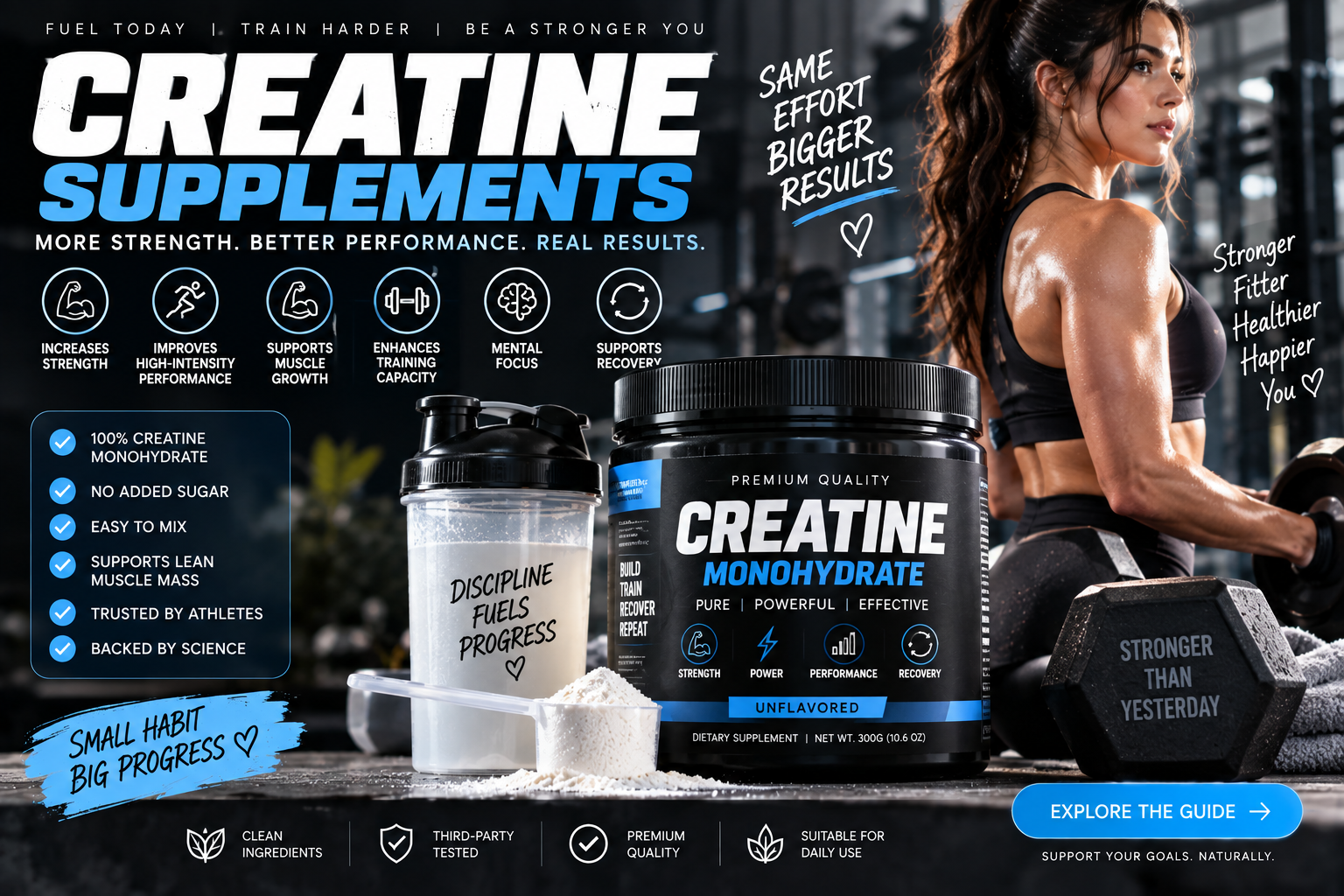 Creatine Supplements: Benefits, Dosage, Types, Safety, and What to Know