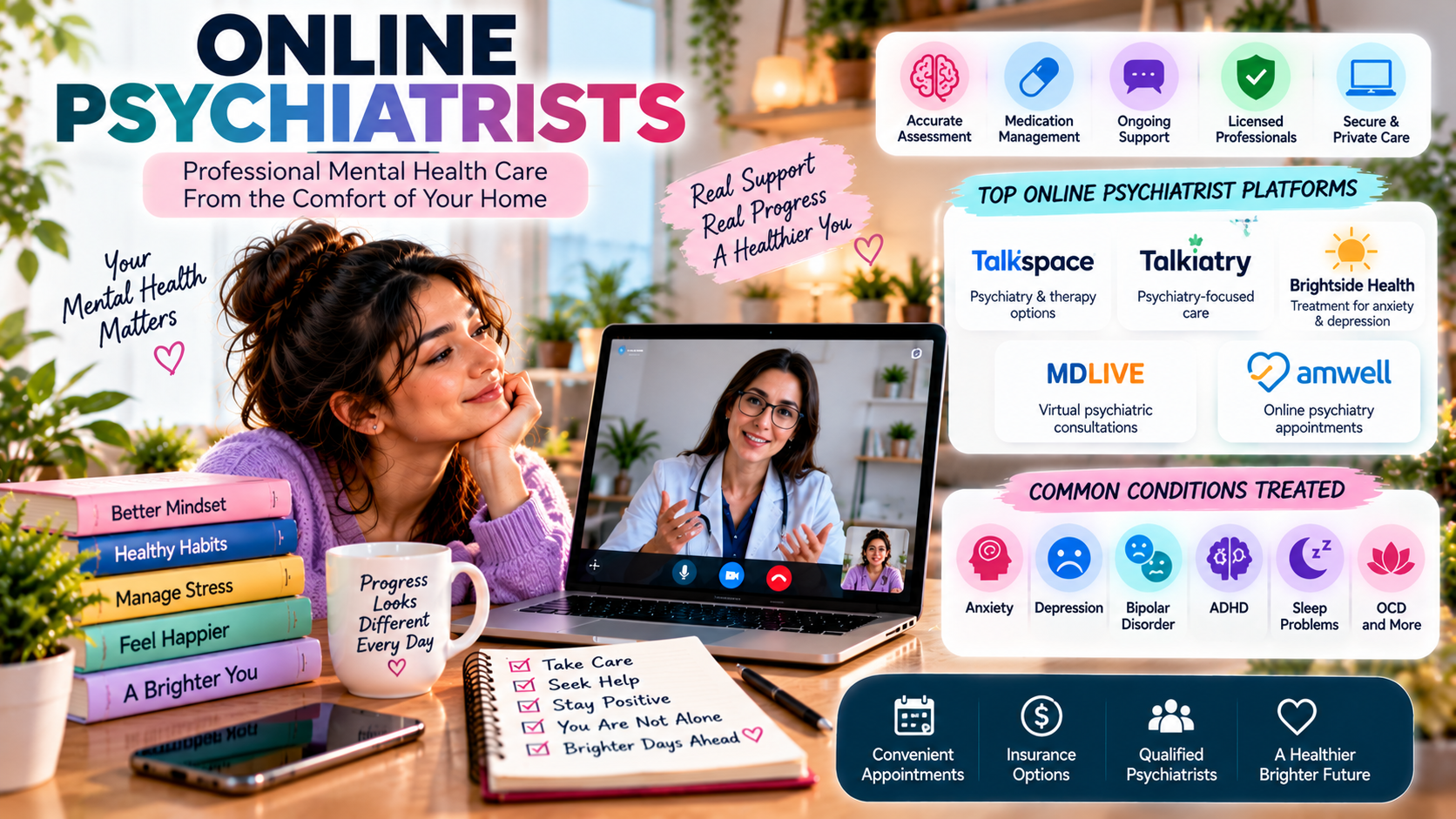 Online Psychiatrists in 2026: Best Services, Costs, Benefits, and How to Choose