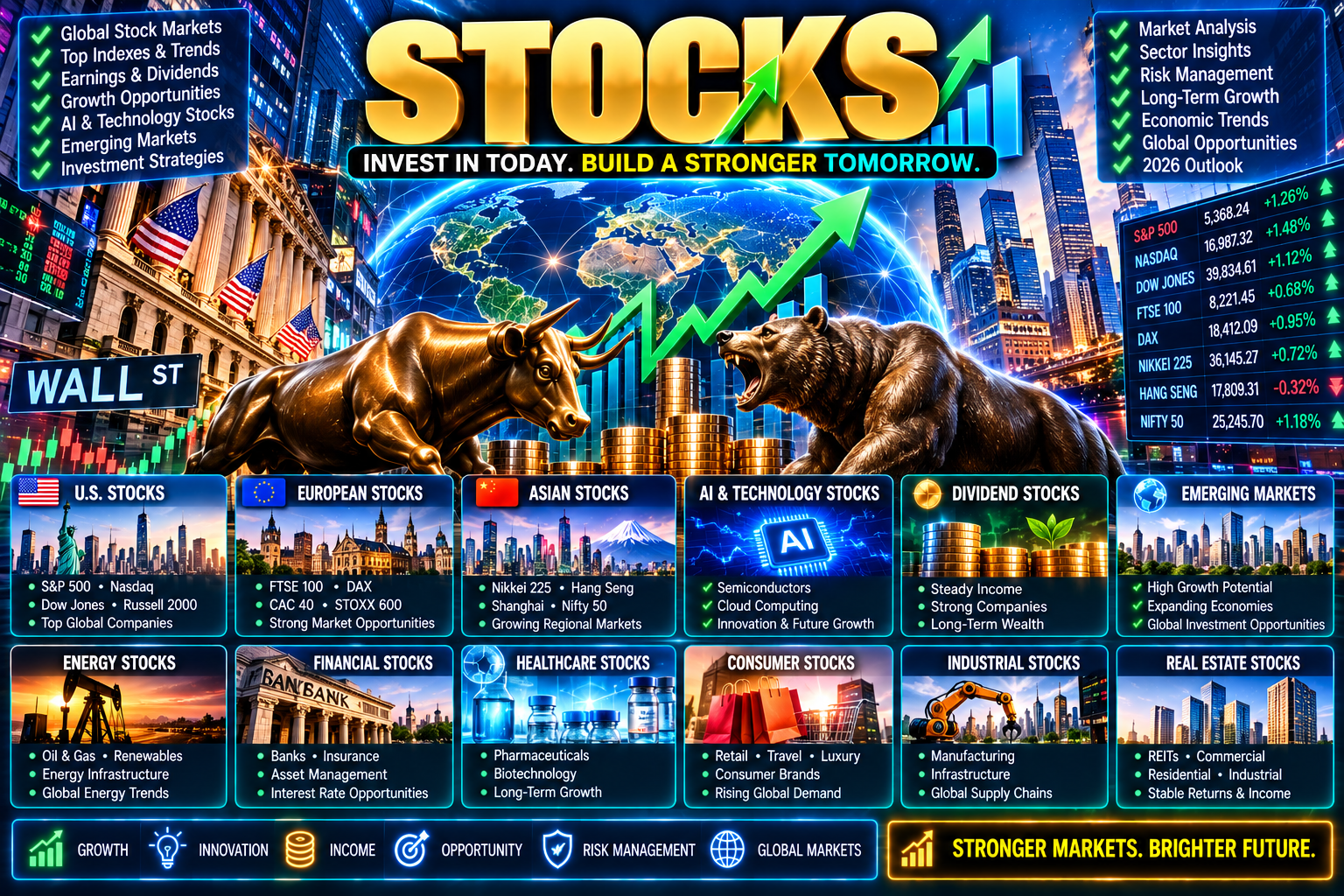Stocks: A Complete Guide to Stock Markets, Investing, Valuation, Risks, and 2026 Trends