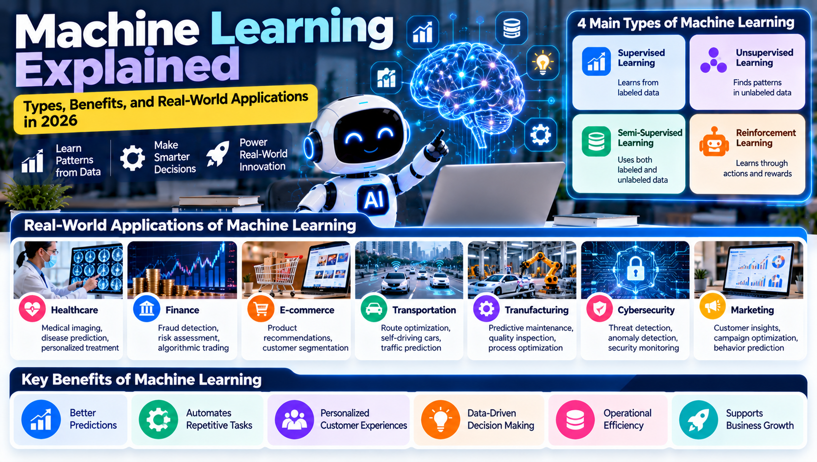 Machine Learning Explained: Types, Benefits, and Real-World Applications in 2026
