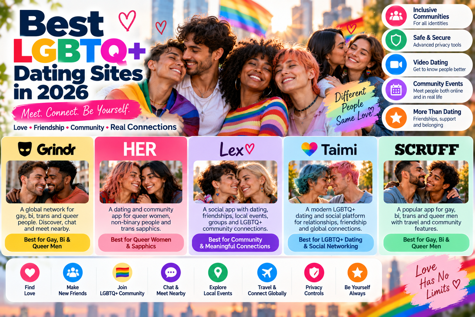 Best LGBTQ+ Dating Sites in 2026: A Complete Guide to Queer Dating Apps, Features, Safety, and Finding Connections