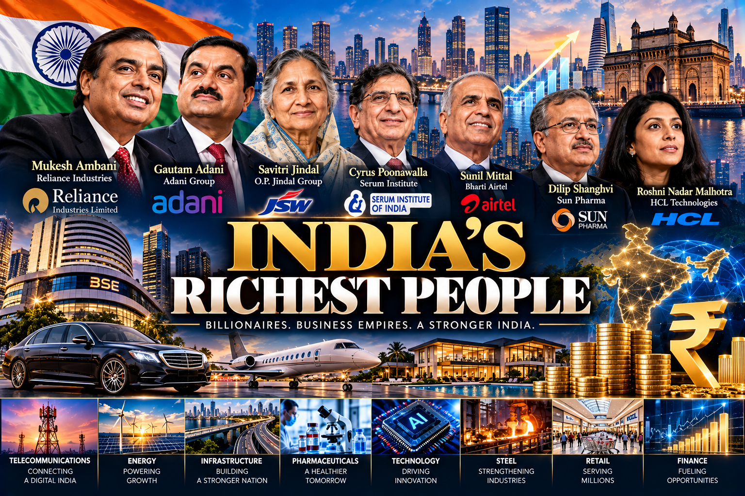 India’s Richest People: Billionaires, Business Empires, and the Industries Behind Their Wealth