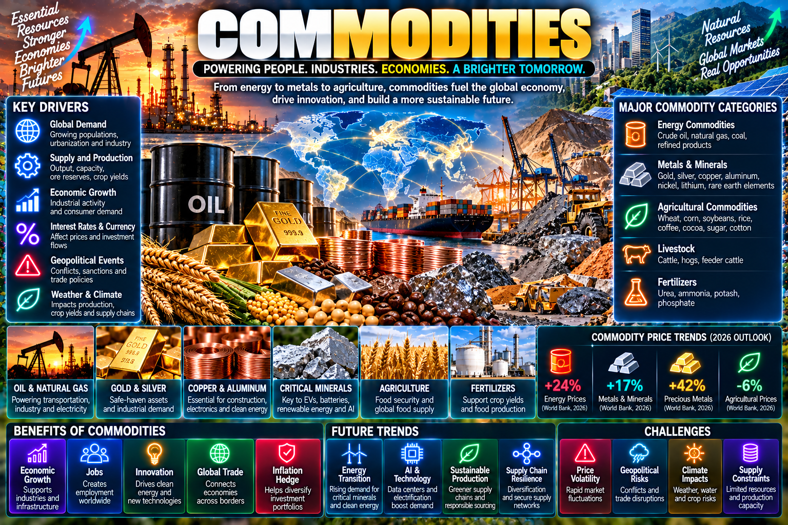 Commodities: A Complete Guide to Energy, Metals, Agriculture, Trading, and Global Markets
