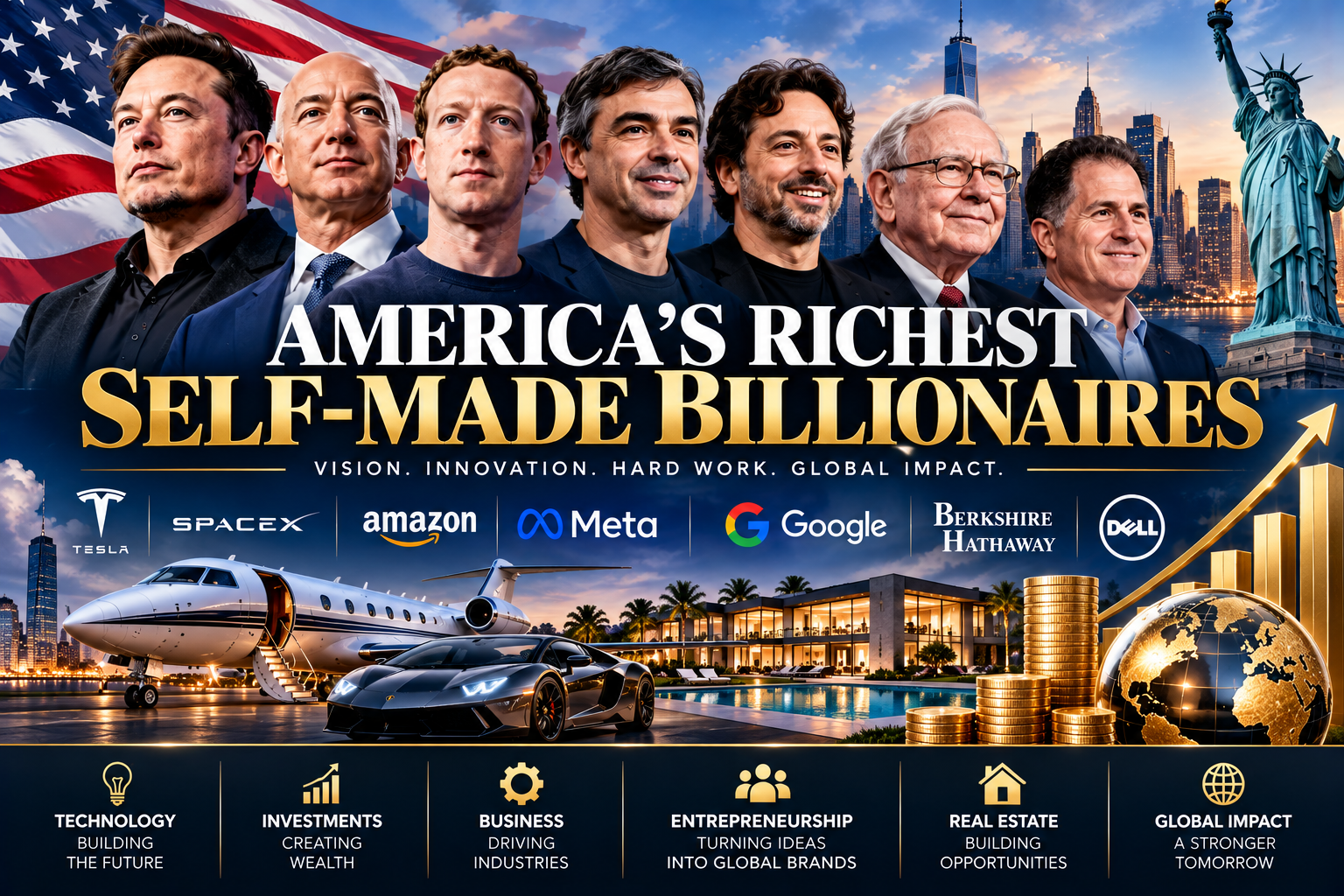 America’s Richest Self-Made Billionaires: How They Built Their Fortunes
