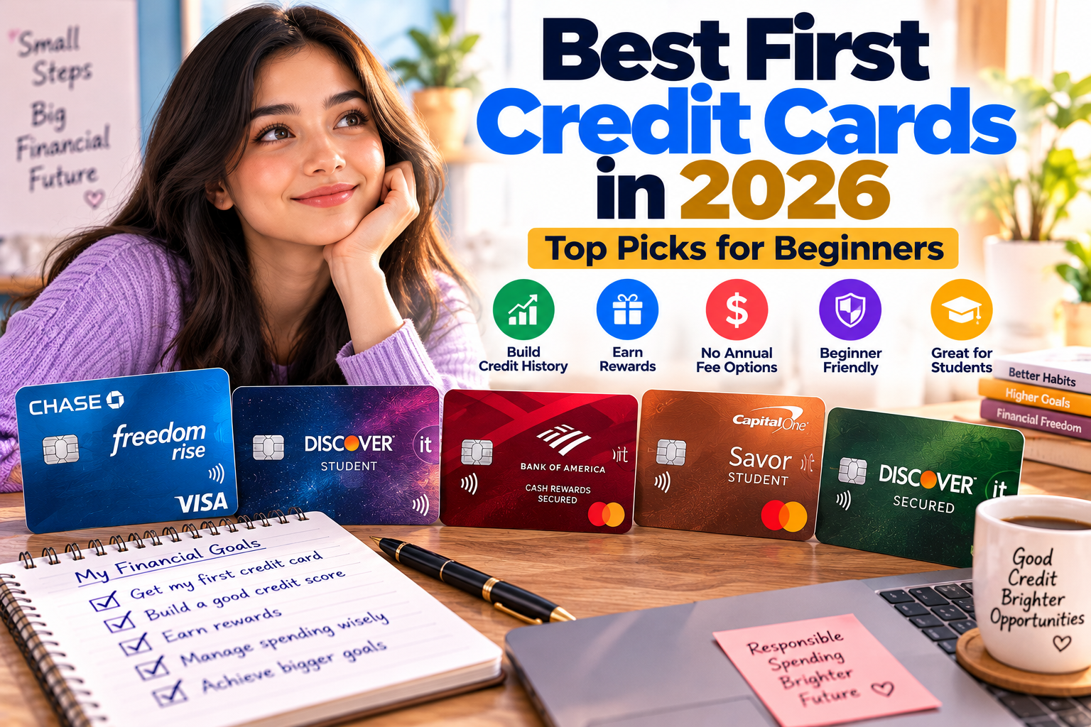 Best First Credit Cards in 2026: Top Picks for Beginners With No Credit History