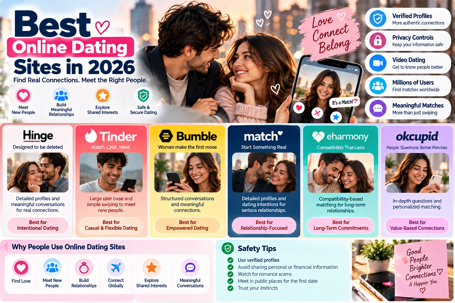 Best Online Dating Sites in 2026: A Complete Guide to Dating Apps, Features, Safety, and Finding the Right Match