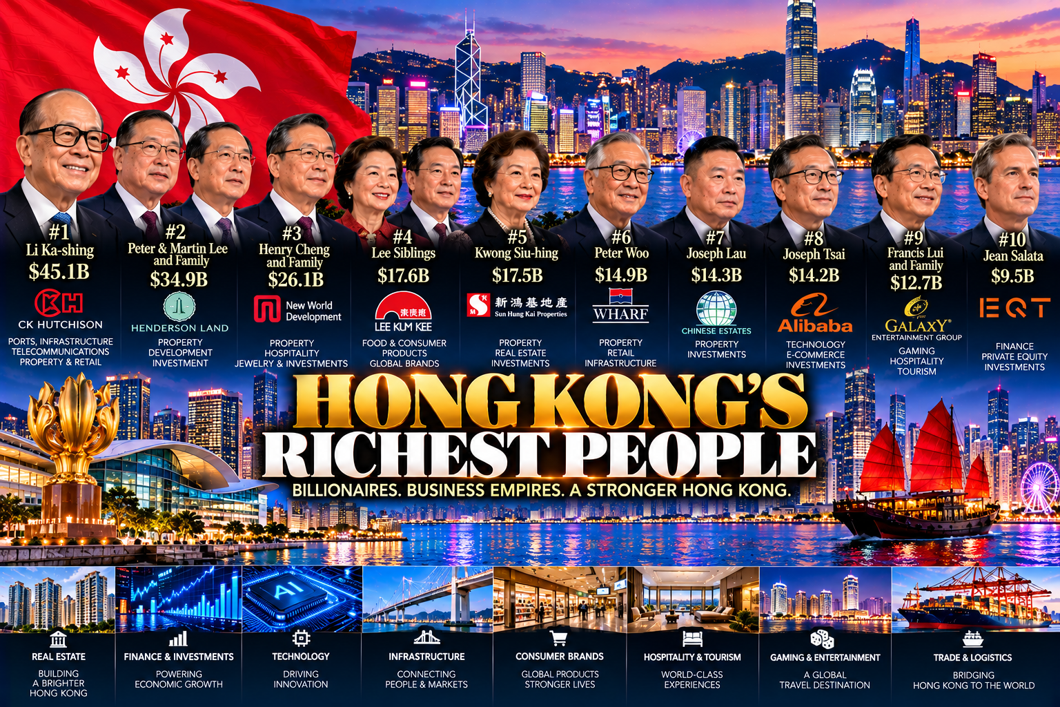 Hong Kong’s Richest People: Billionaires, Business Empires, and the Industries Behind Their Wealth