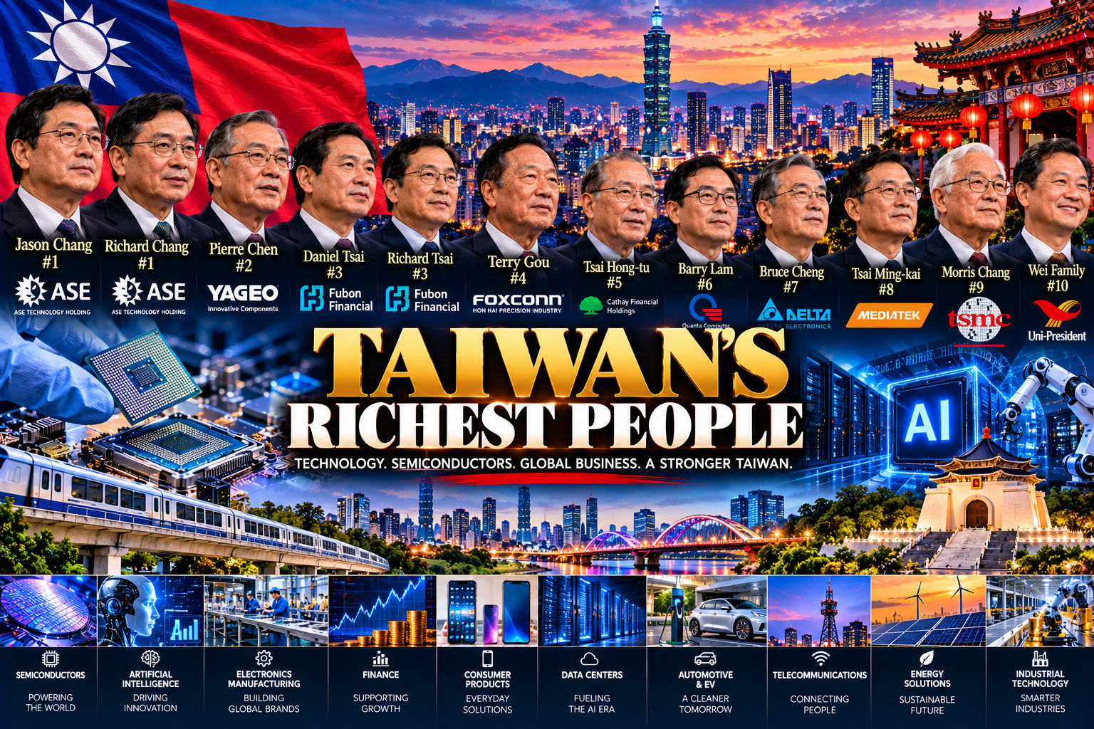 Taiwan’s Richest People: Billionaires, Technology Empires, and the Industries Behind Their Wealth