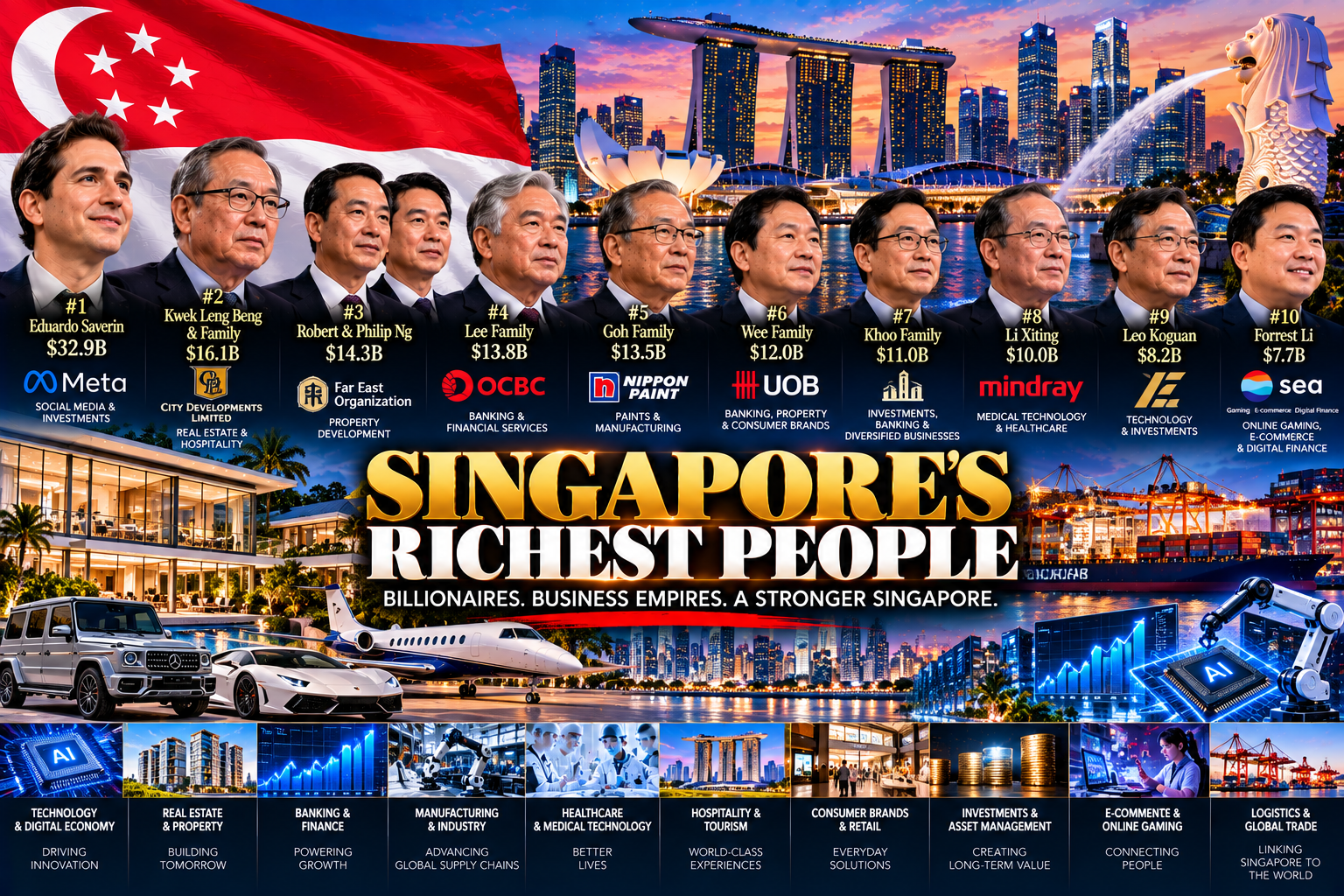 Singapore’s Richest People: Billionaires, Business Empires, and the Industries Behind Their Wealth