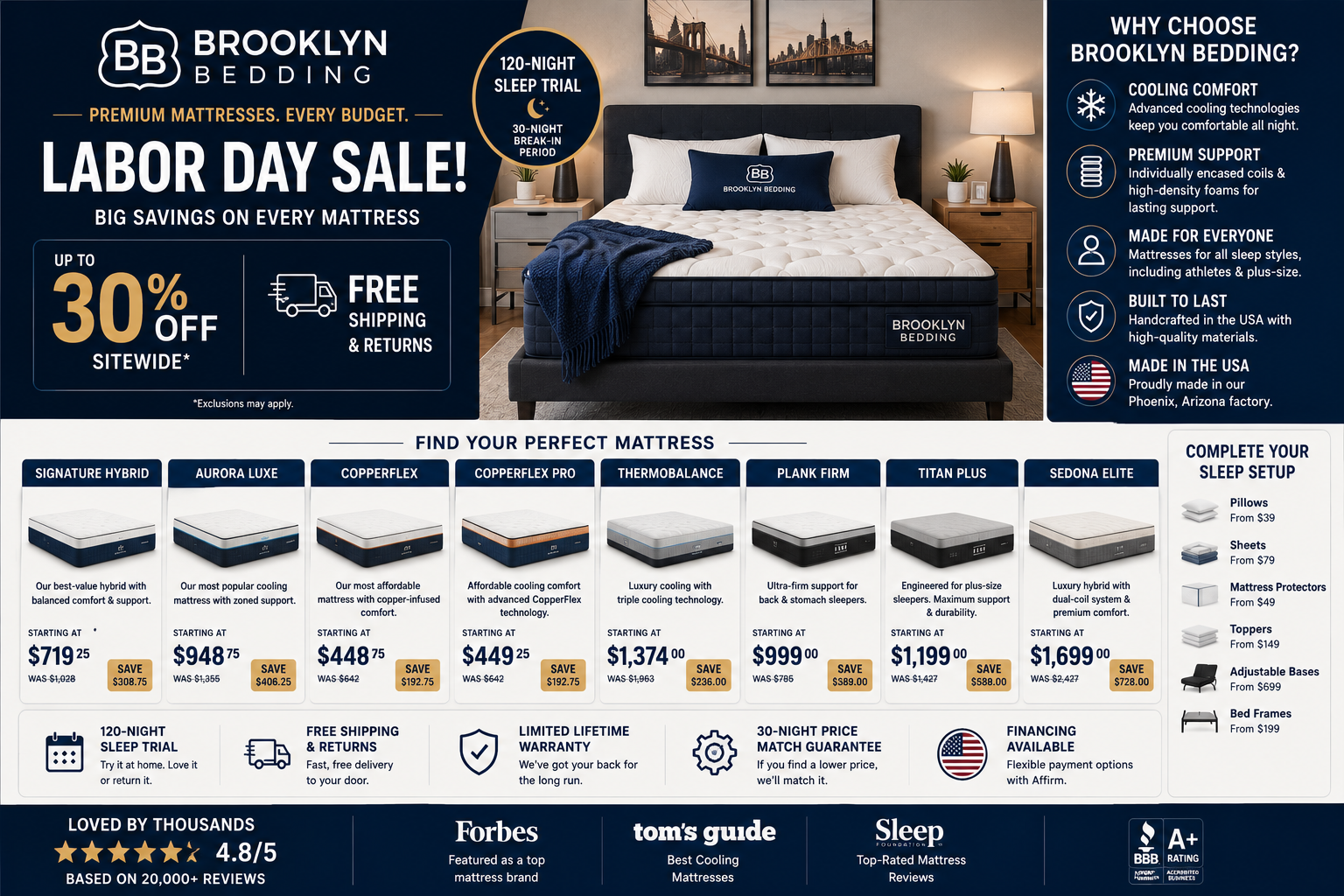Brooklyn Bedding Deals: Best Mattresses, Cooling Beds & Sleep Products
