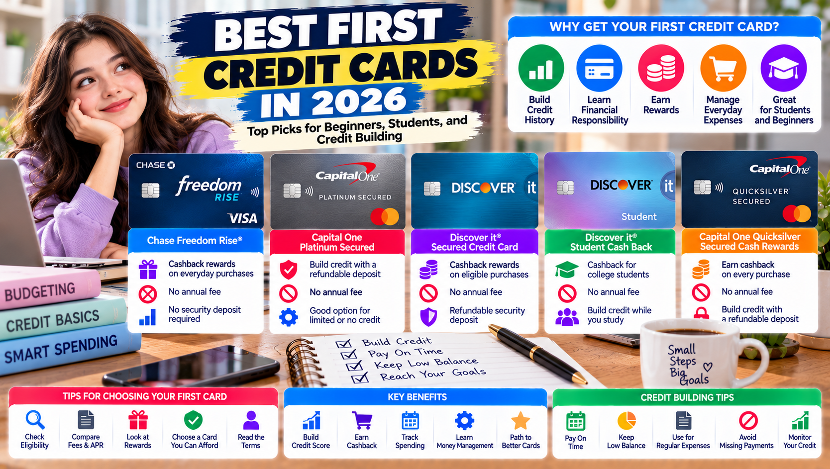Best First Credit Cards in 2026: Top Picks for Beginners