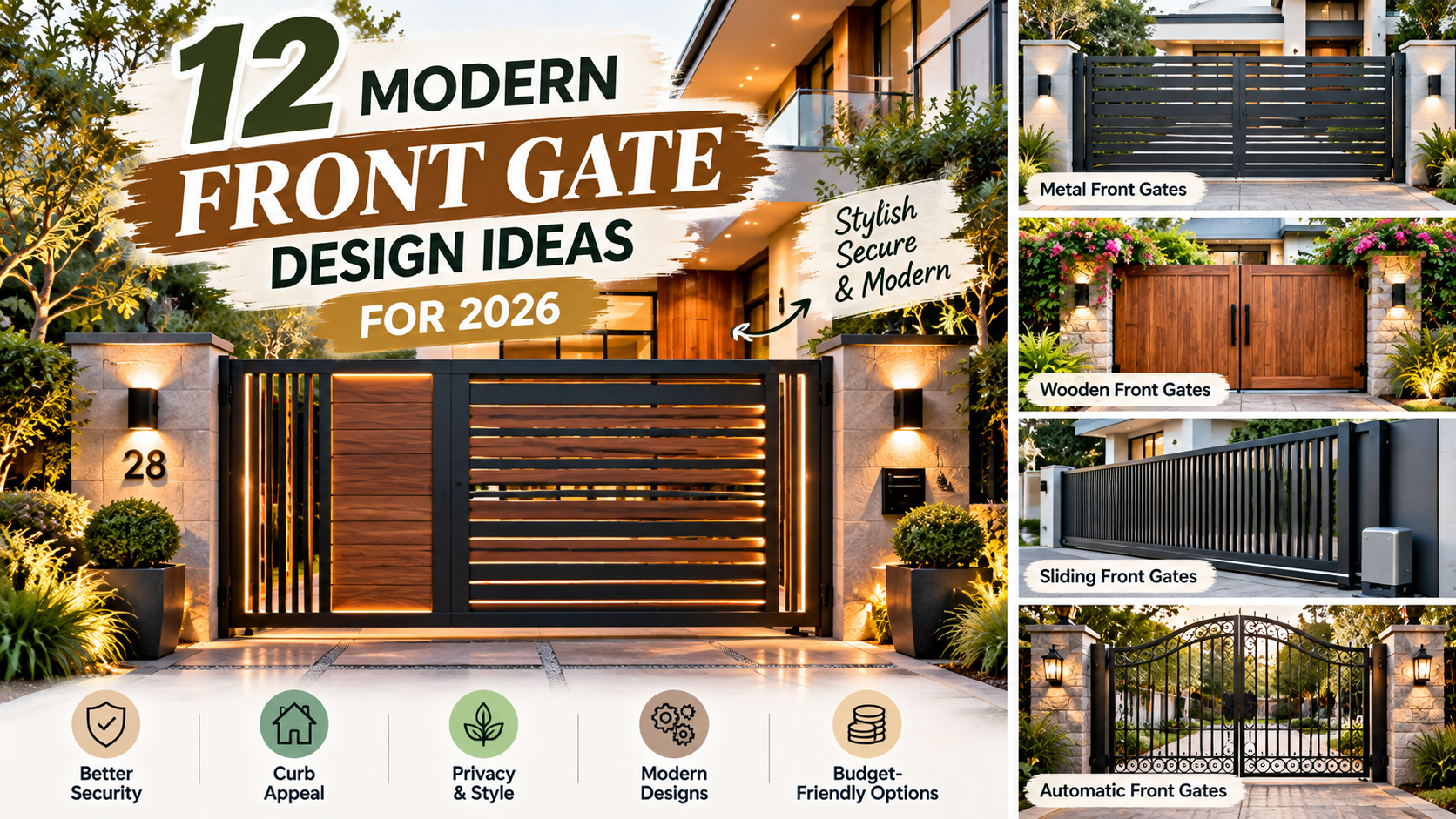  Modern Front Gate Design Ideas to Boost Your Home’s Curb Appeal in 2026