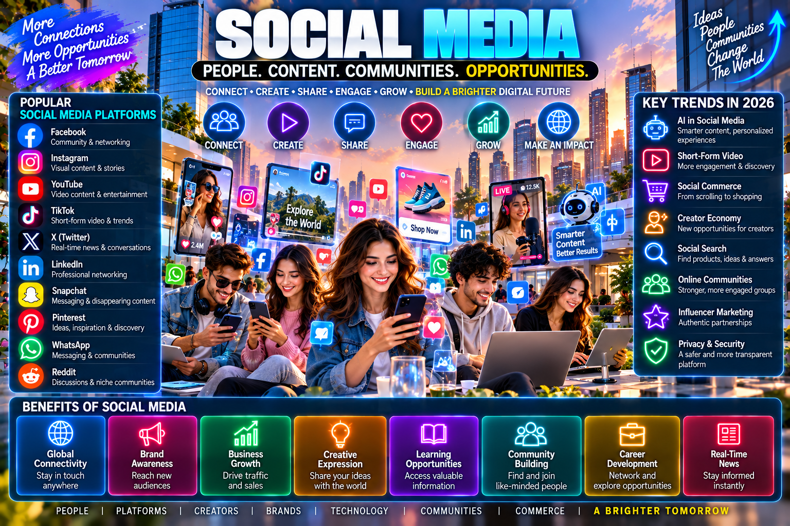 Social Media: A Complete Guide to Platforms, Marketing, Trends, and the Future