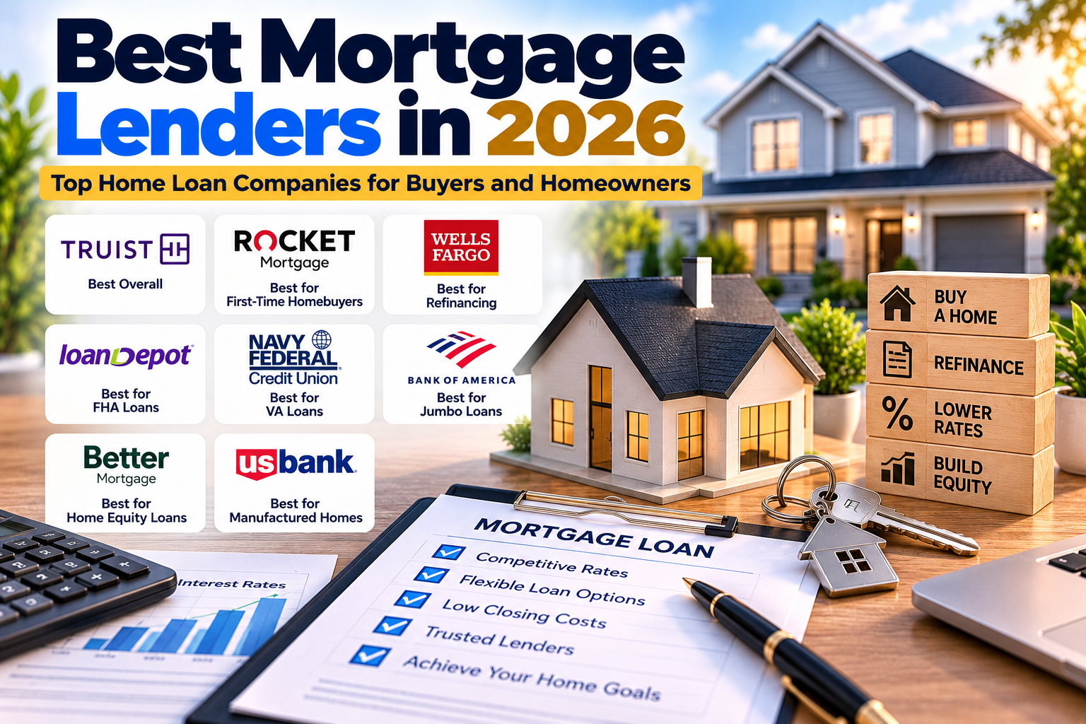 Best Mortgage Lenders in 2026: Top Home Loan Companies for Buyers and Homeowners